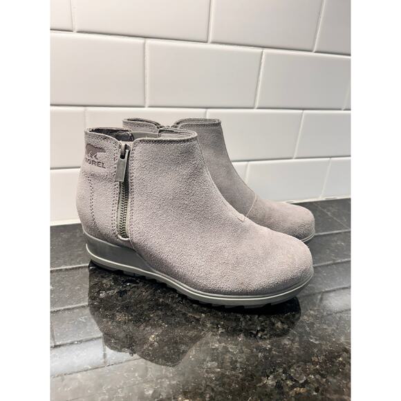 Sorel Women's Slip-On Suede Leather Evie Zip Ankle‎ Boots 2004901052 Size 7.5 - Picture 1 of 10
